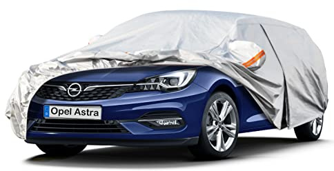 Kayme Autoabdeckung Wasserdicht Atmungsaktiv Passend für 2004-2024 Opel Astra, Vollgarage Autoplane für Regen Sonne Staub Schutz, Auto Abdeckplane Faltgarage Abdeckung im Winter(3-7 Tage liefern)