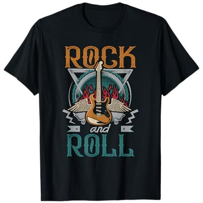 Vintage Retro 80er Rock & Roll Musik Gitarre Flügel T-Shirt