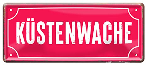 Küstenwache Blechschild - Deko Fun Schild für Swimmingpool Badezimmer Beach Bar - 28x12cm