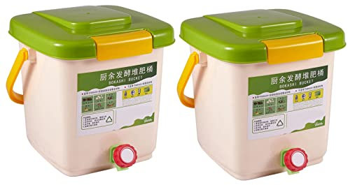 mammals 2X Contenitore per Compost 12L Riciclare Composter per Compostaggio Aerato PP Bidone Della Spazzatura Fatto Nel Casa Biologico Secchio Giardino Bidoni per Rifiuti Alimentari