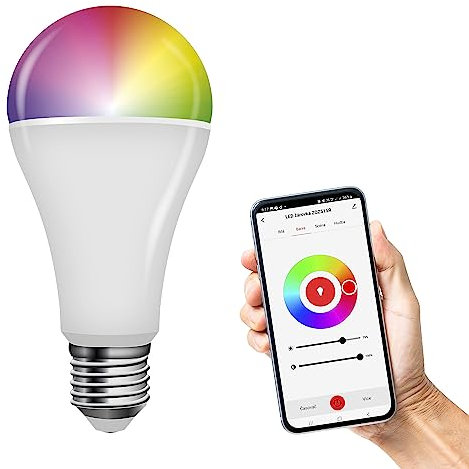 EMOS GoSmart - Smart Home RGB LED-Lampe A65 mit App - E27 - dimmbar, mehrfarbig & Weißtöne - 1400lm - sparsam, 14W (statt 94W Glühbirne) - 20 000 Stunden - WiFi - Google Home und Alexa kompatibel