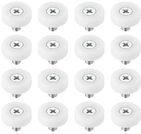 PATIKIL 19mm Schubladenrollen, 16er Pack Kunststoff-Schubladenrollen Ersatzräder mit Kugellager