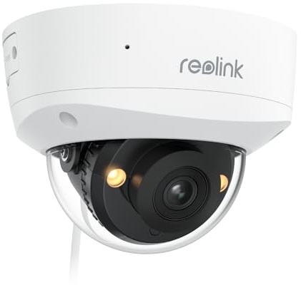 REOLINK 4K/8MP PoE IP Security Camera, Turret Surveillance, Color Night Vision with 3000K Spotlights, IK10 Vandal Proof, Human/Vehicle/Pet Detection, up to 512GB microSD Card, RLC-840A, No PT Support