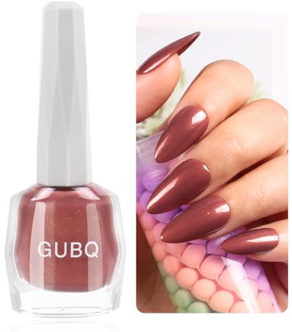 DouborQ Dark Nude Glitter Nail Polish Long-lasting Glossy Nail Art Varnish (11)
