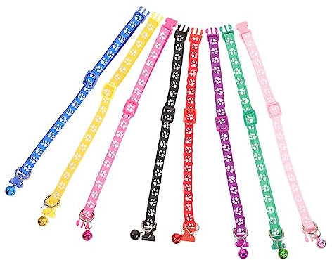 BESPORTBLE 24stücke Teiliges Fußabdruck-Muster Hundehalsband Mit Glocke Verstellbar Und Dekoratives Katzenhalsband Für Outdoor-aktivitäten Und Haustiersport