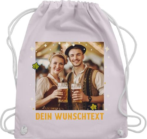 Turnbeutel Rucksack - Kompatibel Oktoberfest - Dein Wunschtext | Volksfest Bild Wunschtext | Bierfest Aufnahme Text | Volksfest Foto - Unisize - Pastell Rosa - oktoberfest-tasche trachten tasche
