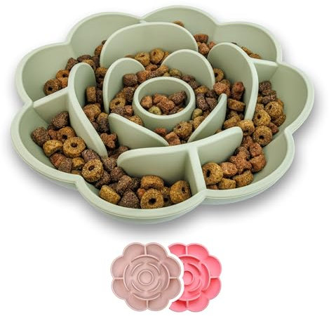 Witchies® Antischlingnapf für Hunde - Futternapf aus Silikon mit Saugnapf zur Verhinderung von hastigem Fressen, Hundenapf für kleine und mittelgroße Rassen (Khaki)