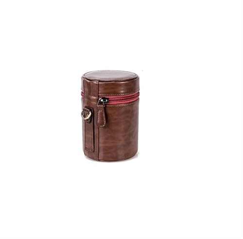 XIAOYIBAIHUOUK wasserdichte SLR-Kamera-Objektivtasche aus echtem Leder, Aufbewahrungstasche for Digitale Fotografie, Kamera-Objektivschutzbox, tragbarer Objektivtubus(Belt Style M-TN)