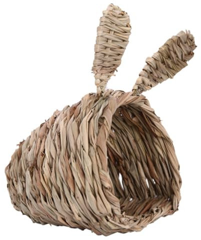 BUGUUYO 2 Stücke Handarbeit Gewebt Gras Nest Für Meerschweinchen Kuscheln Haustier Nest Schlaf Nest