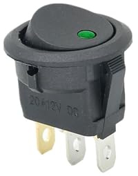 Lot de 100 interrupteurs à bascule à 3 broches ON/OFF SPST 12 V/220 V LED pour tableau de bord de voiture (vert, 220 V)