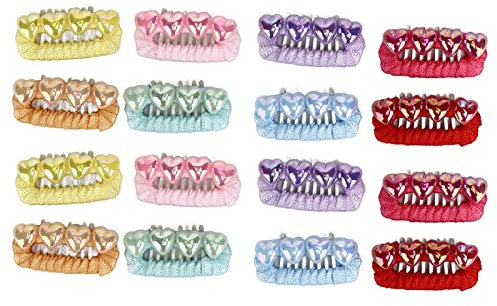 OKOVO 16Pcs Pet Hair Clip,Cute Fashionable Mixed Colors Pet Hairpin,Decorative Dog Hair Clips Pet Grooming Barrettes for Puppy Cat Small Teddy Mini Teacup Yorkie Pet Kitten