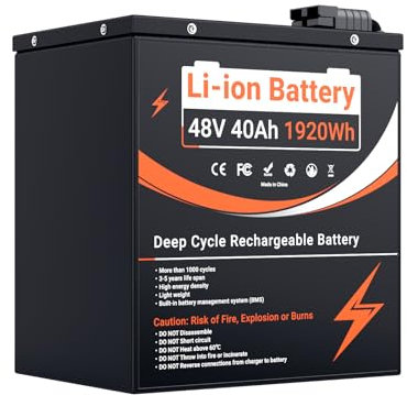 48V 40Ah Ah Lithium Batterien Akku für E-Bikes Elektrofahrräder E-Scooter Elektro-Dreiräder 2000W 1000W 1500W - Batterien für Solaranlage, Wohnmobil, Boot, Haushalt