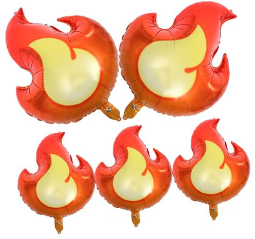 ibasenice 5st Flammenballon Feuerwehr-geburtstagsparty-zubehör Gänseblümchen Ballons Willkommensballons Klare Luftballons Mit Lichtern Rote Luftballons Luftgebläse Aufblasgerät Aluminiumform