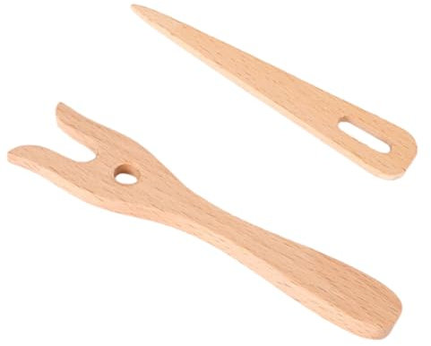 GAOINTELL Holz Strickgabel Holz Big Eyel Nadel Set Holzwebwerkzeug Wandteppiche Brainder Strickgabel Für Armbänder Mit Weben des Webens