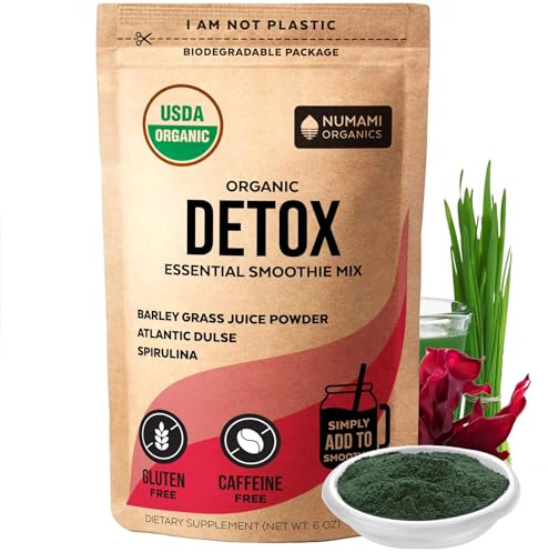 Numami Organic Detox Smoothie Mix with Healthy Spirulina, Atlantic Dulse and Barley Grass Juice Powder