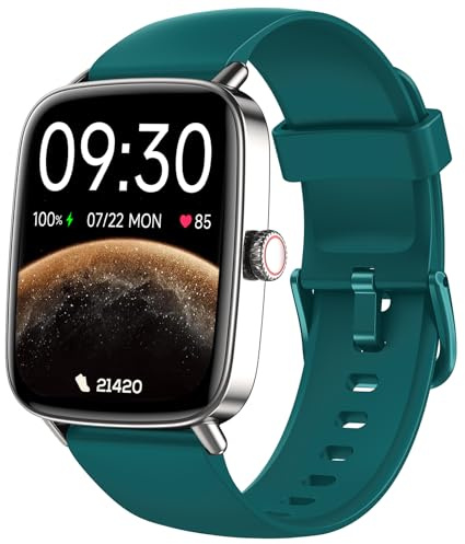 Smartwatch Damen Herren mit Telefonfunktion, 1,85 Fitnessuhr Smart Watch, 100+ Sportmodi Fitness Tracker mit Herzfrequenz/SpO2/Schlaf Monitor Schrittzähler, IP68 Wasserdicht Sportuhr für iOS Android