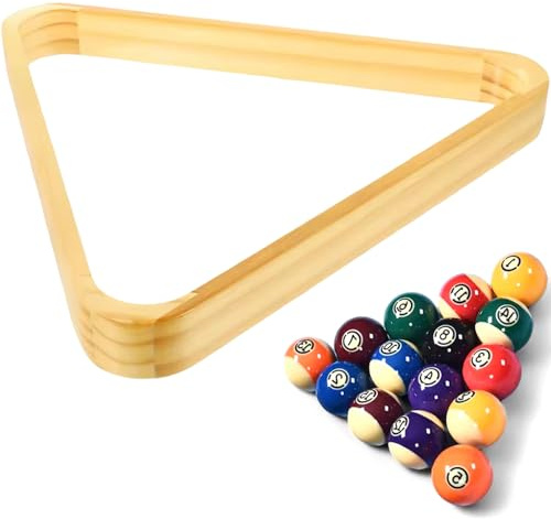 Heidouse Pool Triangle, 9-Ball Natrual Wooden Pool Rack Triangle, Billiards Accessories for Standard 2-1/4 Inch Balls, Burlywood, Billiards