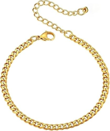 ALANETA Bracciale in corda intrecciata/cubana in oro da uomo, in acciaio inox 304 con bagno in oro 18 carati, design elegante e resistente. Regolabile da 18 a 23 cm, Ajustable, Acciaio inossidabile