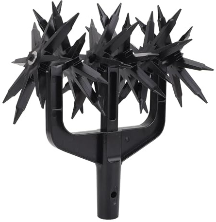 Asixxsix Cultivador Rotativo, Timón de Mano de Jardín Ajustable para Jardinería y Cuidado del Césped, Cultivador Manual de Jardín de Timón para Aflojar el Fertilizante de Mezcla