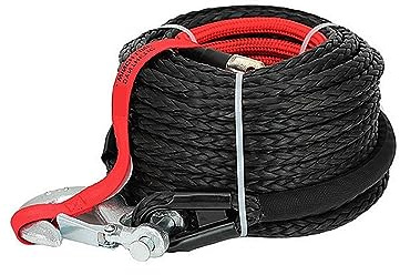 Cuerda de cabrestante sintética de 13mm x 25m, 12mm x 28m, for Remolque de Coche 4x4, Correa for Remolque Todoterreno, Fuerza de Rotura máxima de 20500LBS for vehículo ATV SUV(13mmX25m)