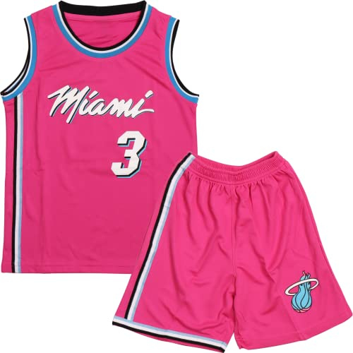 DaceStar Kids Basketball Kit 2-Piece, Basketball Kits for Boys, Basketballs Sleeveless Tank Top and Shorts Set, Kids Basketballs Jersey for 4-14 Years Old (Pink, 10-12 years)