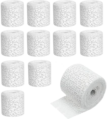 Gipsbinden Set für Babybauch Abdruck,12 Rollen Gipsbinden zum Basteln, 5 x 270cm Babybauch Gipsbinden,Gipsrollen Gips Binden, Schnelltrocknend Gipsbinden für Gipsabdruck, Gipsbinde Rolle für Maske