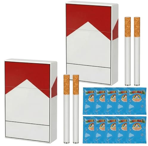 EAVUYIS 2 Set Sigarette Bolle di Sapone con 4 Pipe e 10 Ricariche, Sigaretta Bolle di Sapone per Adulti e Feste, Gadget Divertente Stress Relief, Cigarettes, Design Realistico e Portatile