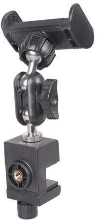 Phone Bracket for GYM Kitchen Golf Cart Tripod Adjustable 360 Degree Rotating Clamp Holder for Various Devices Bike Phone Clamp Stand