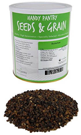 Bulk Organic Buckwheat Sprouting Seed - 4 Lbs - Unhulled - Organic - Gardening, Growing Salad Greens, Sprouts & Food Storage - Buck Wheat Sprout