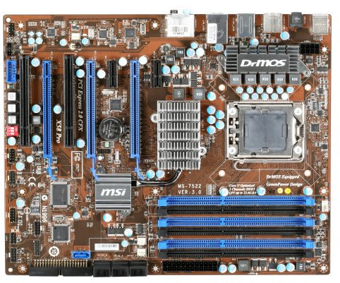 MSI 7522-070R Mainboard Sockel Intel 1366 X58 Pro-E X58+ICH10R DDR3 Speicher ATX