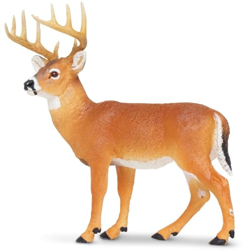 Safari Ltd. Whitetail Buck Figurine - Detailed 4.95 Model Figure - Educational Toy for Boys, Girls, and Kids Ages 1+