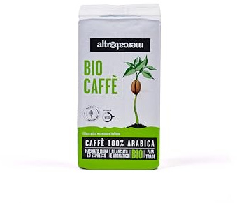 ALTROMERCATO - Biocaffè 100% arabica biologico macinato per moka - caffè bio da Etiopia e America Latina - tostatura media con fine acidità - 250 g