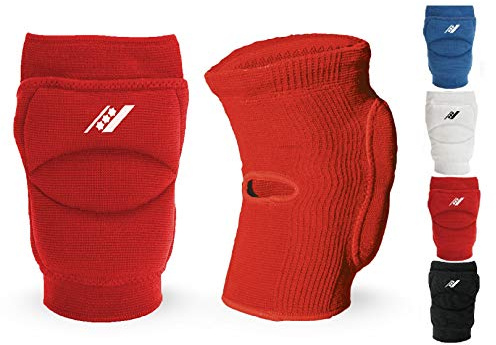 Rucanor Smash Knieschoner, 2 Stück Knieschutzer für Sport, Kniepolster mit Seitenaufprallsystem, Polyster, Unisex, L, Rot
