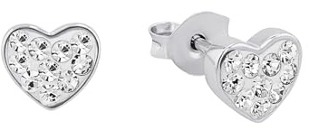 Amor örhängen 925 sterling silver damörhängen, med preciosa, 0,6 cm, silver, hjärta, Kommer i smyckespresentförpackning, 9968459