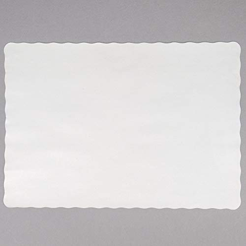 Off-White Colored Paper Placemat with Scalloped Edge - 1000/Case Size: 10 x 14 by Guffman