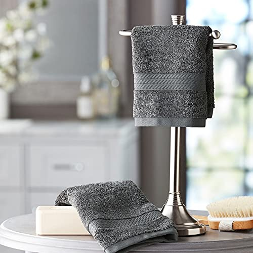 MEMBER´S MARK Hotel Premier Collection 100% Cotton Luxury Washcloth, 2-Pack, Grey