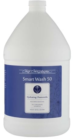 Chris Christensen SmartWash50 Hydrating Chamomile Ultra Concentrated Dog Shampoo, Makes up to 50 Bottles Groom Like Professional, Delightfully Fragranced Suitable for All Coats Made in The USA, 1 Gal