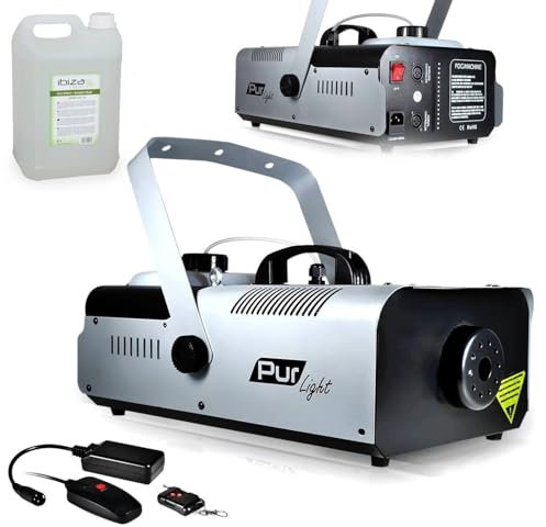 Machine à fumée Pro Méga SMOKE haute densité 1500W + Etrier de fix + 2 télécommandes NEWARK1500 +5L Liquide