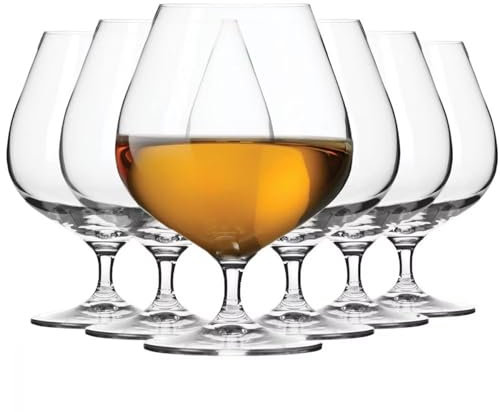 Krosno Verres à Cognac Brandy Whisky Degustation | Lot de 6 | 550 ML | Collection Harmony | Parfait la Maison, Les Restaurant,s Les Fêtes | Lave-Vaisselle et Micro-Ondes