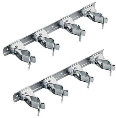 Home Smart 2 x Adjustable Spring Loaded 28cm Tool Clip Bars Storage for Garden & Work Tools
