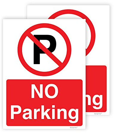 Pack of 2 No Parking (150 x 200 mm) Waterproof Stickers Parking Sign