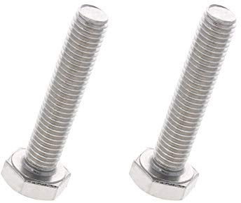 MroMax M10 - Perno de cabeza hexagonal para mano izquierda M10-1,5 x 50 mm, UNC 304, tornillos hexagonales de rosca inversa, 2 unidades