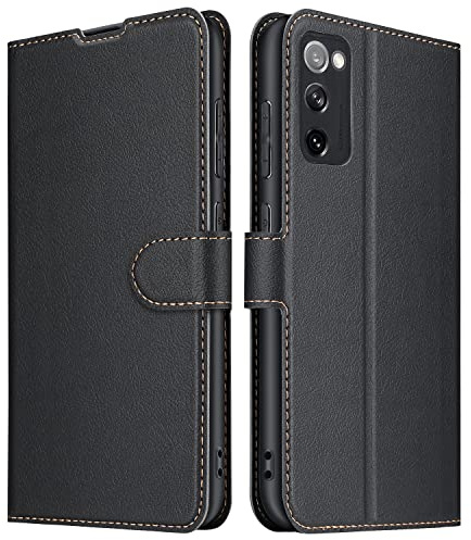 ELESNOW Fodral Till Samsung Galaxy S20 FE 2022, Premium Läder Flip Telefonfodral Med Magnetisk Stängning Kompatibel Med Galaxy S20 FE (Svart)