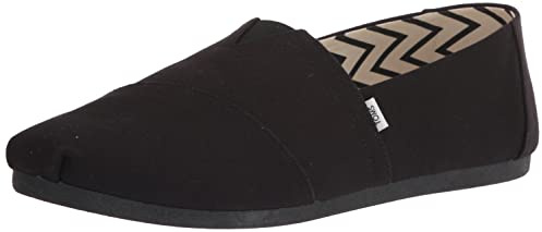 TOMS Men's Alpargata Loafer Flat, Black/Black Recycled Cotton Canvas, 10.5