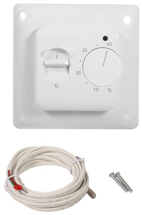 Mechanisch Thermostat Klimaanlage Temperaturschalter Mit 2,9 M Sensorkabel Unterputz Raumthermostat Bodenfühler Analoges Unterputzthermostat Temperatur Kontrollschalter für Mechanischen Im Raumboden