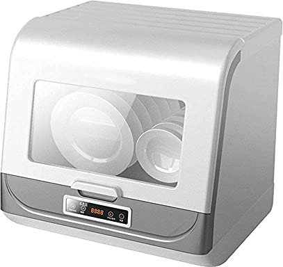 Lavavajillas de Escritorio Completamente automático para el hogar, Lavavajillas de Mesa Mini lavavajillas portátil Compacto Pantalla LED, Encimera 6 Configuraciones de Lugar Eficie