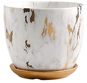 Pot de fleur en céramique de style nordique à la mode simple motif de marbre respirant succulent en pot jardinage cactus pot en céramique décorations de noël pour plantes succulentes, cactus et pet