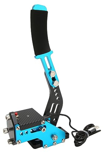 Yunseity 64 Bit USB Handbrake, 2 in 1 PC Handbrake for ONE, Series S, X, PC Hall Sensor, Sim Racing Game Hand Brake for G27 G25 G29 G920 T500 T300RS T300 (Blue)