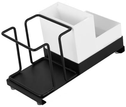 MIXCUT Prevessel - Portabicchieri usa e getta, con dispenser universale per tazze da caffè usa e getta, con scatola di bustine di tè per bancone da bar a casa (nero)