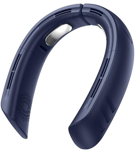 Kukiwhy Ventilador de cuello actualizado, 4 piezas Turbo 6000 mAh ventilador de cuello portátil, ventilador de mano ajustable de 360°,ventiladores personales USB sin aspas para viajes al-blanco